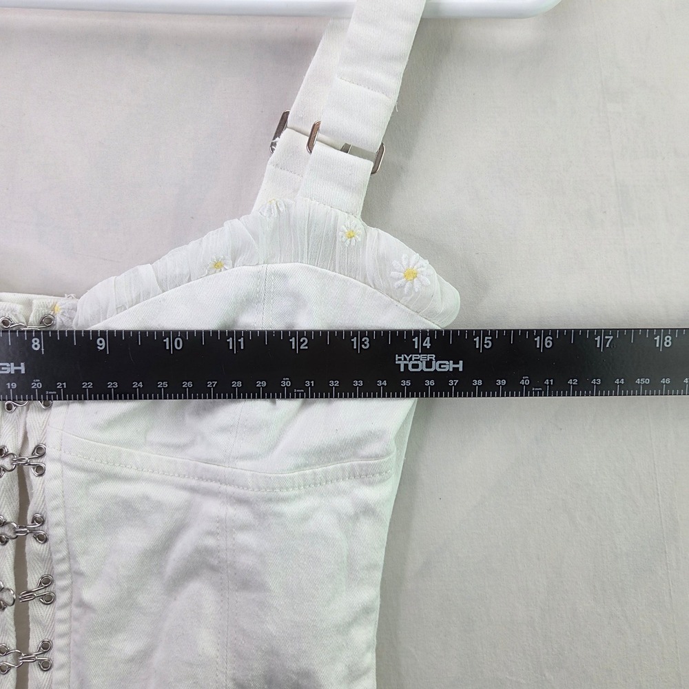 For Love & Lemons Mini Dress Womens XS White Excellent Daisy Hook Eye CD3334SP24 - Picture 5 of 9